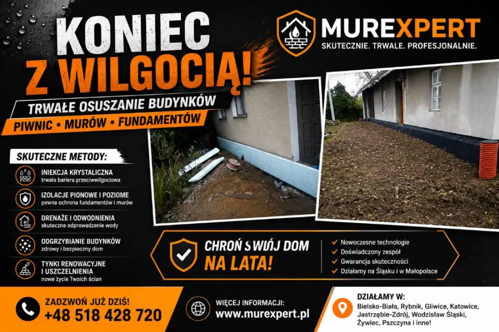 Osuszanie Budynków, Izolacja Fundamentów, Iniekcja Krystaliczna, Podcinanie Ścian - Ogłoszenia Sądeckie