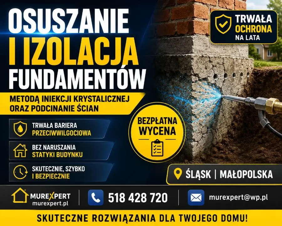 Drenaż Fundamentów, Osuszanie, Izolacja, Remonty Piwnic Śląsk / Małopolska - Ogłoszenia Sądeckie